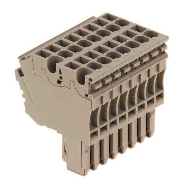 WEIDMÜLLER - Stecker (Klemmen), Steckanschluss, 2.5mm², 500V, 24A, Polzahl: 8, dunkelbeige