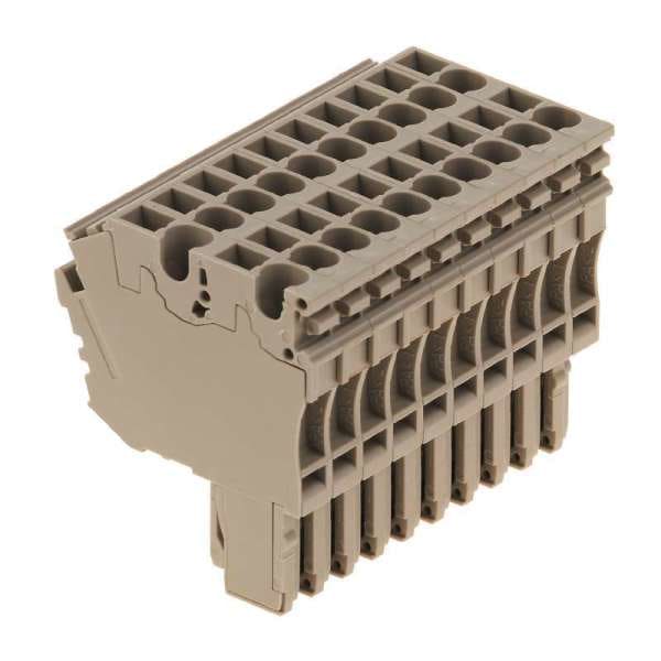 WEIDMÜLLER - Stecker (Klemmen), Steckanschluss, 2.5mm², 500V, 24A, Polzahl: 10, dunkelbeige