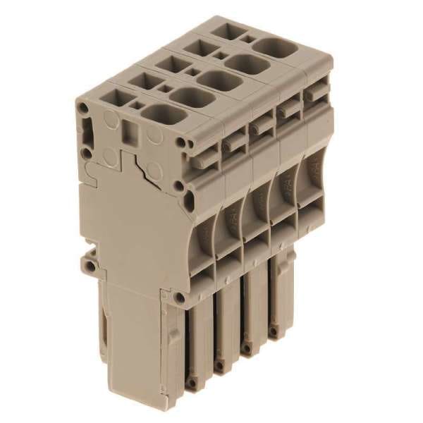 WEIDMÜLLER - Stecker (Klemmen), Zugfederanschluss, 4mm², 800V, 32A, Polzahl: 5, dunkelbeige
