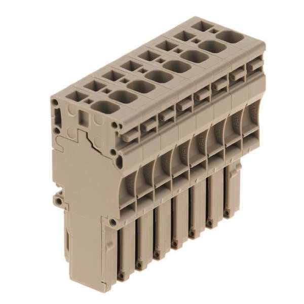 WEIDMÜLLER - Stecker (Klemmen), Zugfederanschluss, 4mm², 800V, 32A, Polzahl: 8, dunkelbeige