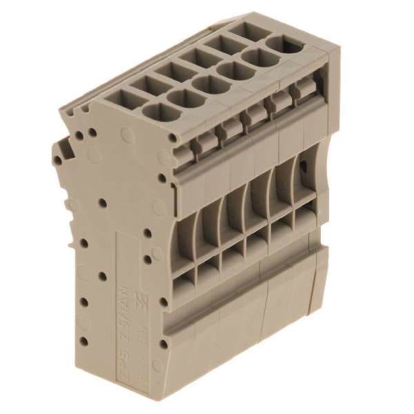 WEIDMÜLLER - Stecker (Klemmen), Steckanschluss, 2.5mm², 500V, 24A, Polzahl: 6, dunkelbeige