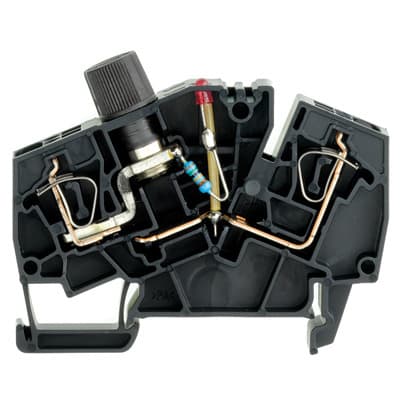 WEIDMÜLLER - Sicherungs-Reihenklemme, Zugfederanschluss, mit LED, 2.5mm², 250V, schwarz