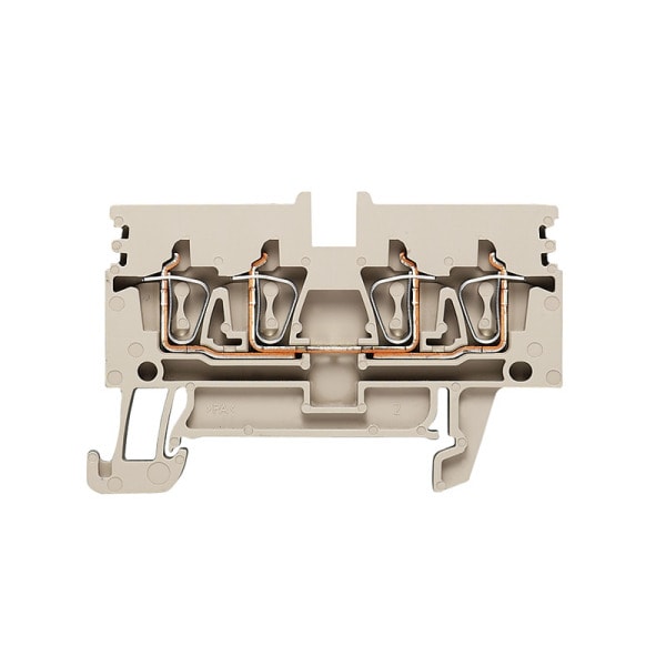 WEIDMÜLLER - Durchgangs-Reihenklemme, Zugfederanschluss, 2.5mm², 800V, 24A, dunkelbeige
