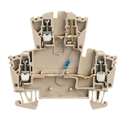 WEIDMÜLLER - Bauelement-Reihenklemme, Schraubanschl, 2.5mm², 24V, TS35, dunkelbeige