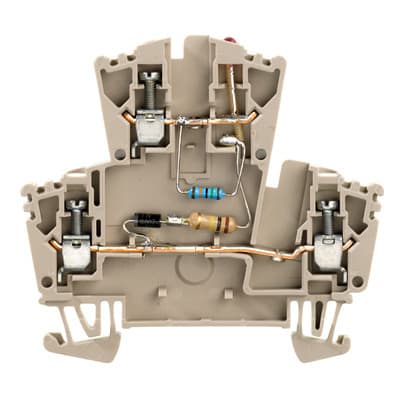 WEIDMÜLLER - Bauelement-Reihenklemme, Schraubanschl, 2.5mm², 230 V, TS35, dunkelbeige