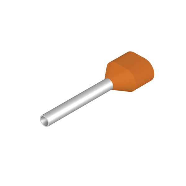 WEIDMÜLLER - Aderendhülse, Zwillings-Aderendhülse, 0.5mm², Abisolierlänge: 15mm, orange