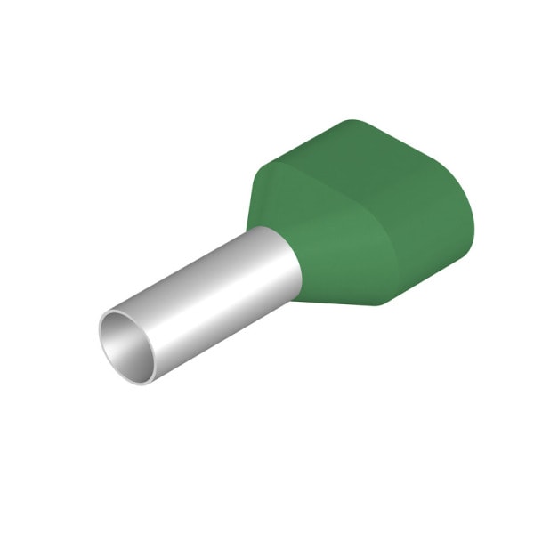 WEIDMÜLLER - Aderendhülse, Zwillings-Aderendhülse, 6mm², Abisolierlänge: 20mm, grün