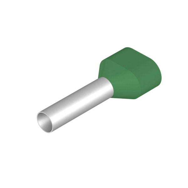 WEIDMÜLLER - Aderendhülse, Zwillings-Aderendhülse, 6mm², Abisolierlänge: 24mm, grün