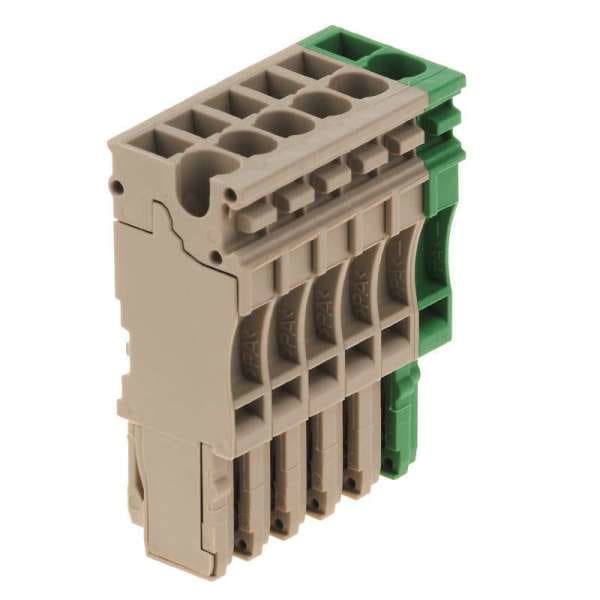WEIDMÜLLER - Z-Reihe, 6pol. Steckverbinder, 5x beige 1x grün