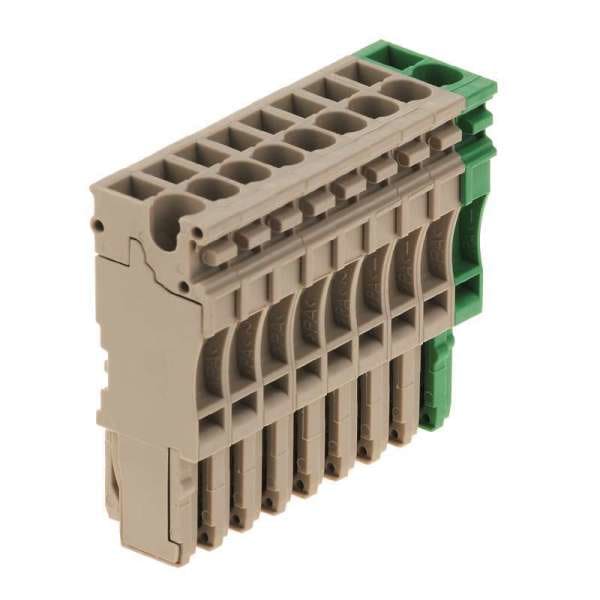 WEIDMÜLLER - Z-Reihe, 9pol. Steckverbinder, 8x beige 1x grün