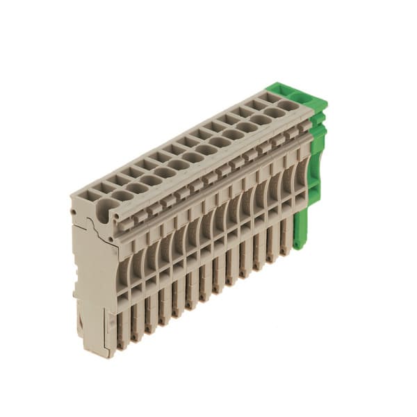 WEIDMÜLLER - Z-Reihe, 15pol. Steckverbinder, 14x beige 1x grün