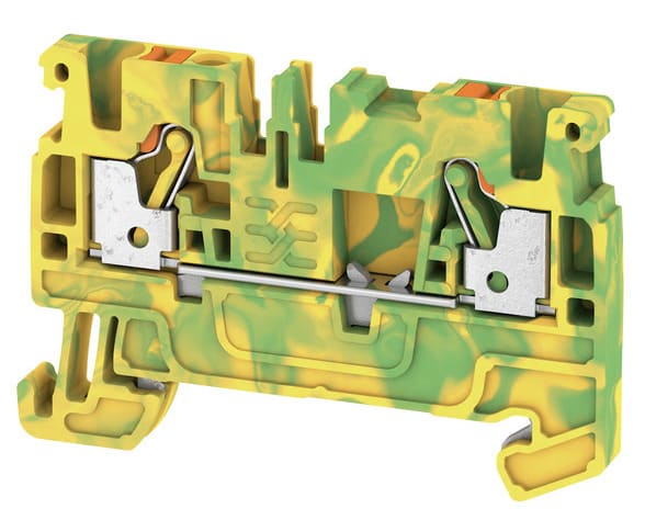WEIDMÜLLER - Schutzleiter-Reihenklemme, PUSH IN, 2.5mm², 800V, grün/gelb, orange