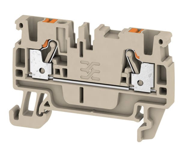 WEIDMÜLLER - Durchgangs-Reihenklemme, PUSH IN, 2.5mm², 800, 24A, dunkelbeige