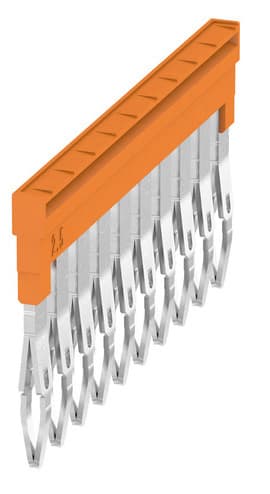 WEIDMÜLLER - Querverbinder, gesteckt, Pole:10, Raster 5.1mm, Isol., 24A, orange
