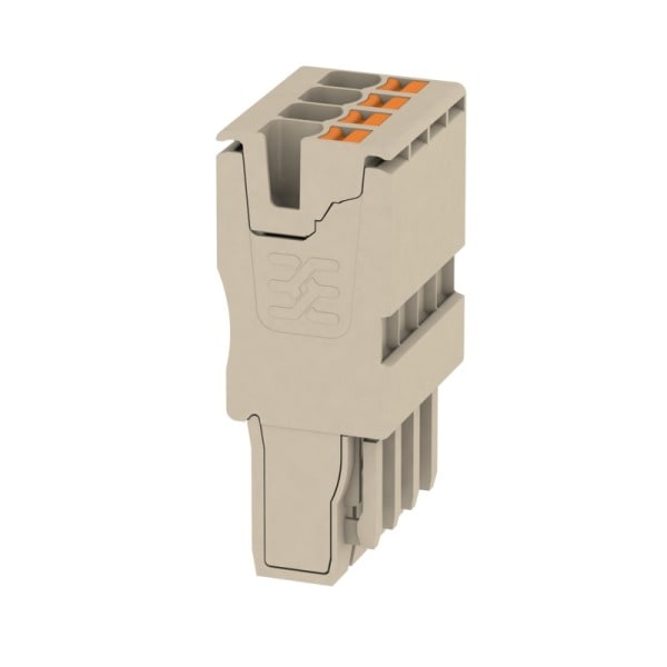 WEIDMÜLLER - Stecker (Klemmen), PUSH IN, 2.5mm², 800, 24A, Polzahl: 4, dunkelbeige