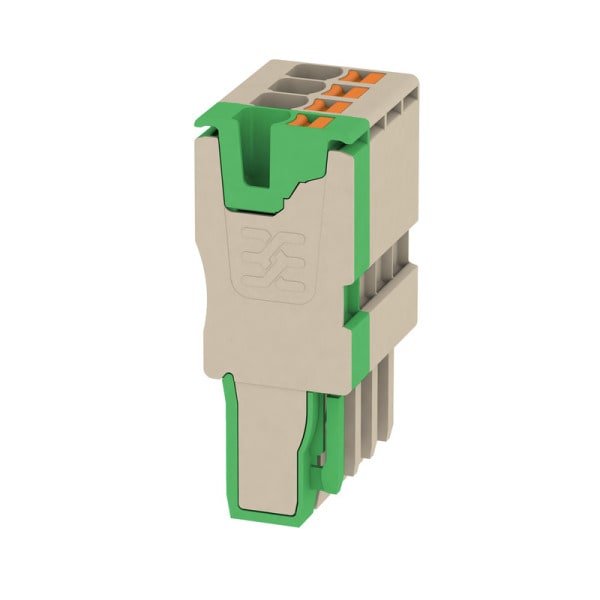 WEIDMÜLLER - Stecker (Klemmen), PUSH IN, 2.5mm², 800, 24A, Polzahl: 4, dunkelbeige, grün