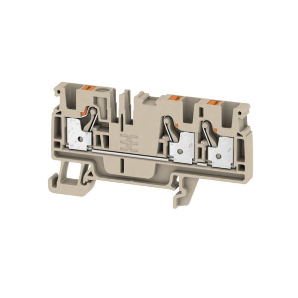 WEIDMÜLLER - Durchgangs-Reihenklemme, PUSH IN, 4mm², 800V, 32A, dunkelbeige