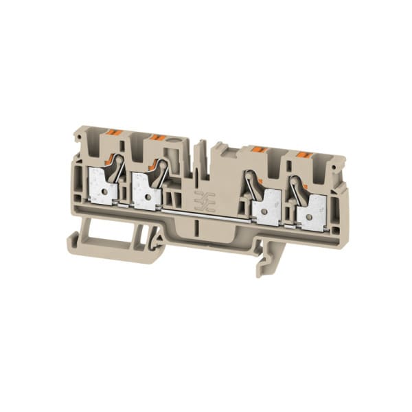 WEIDMÜLLER - Durchgangs-Reihenklemme, PUSH IN, 4mm², 800V, 32A, dunkelbeige