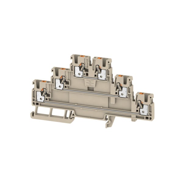 WEIDMÜLLER - Mehrstock-Reihenklemme, PUSH IN, 2.5mm², 800V, 22A, dunkelbeige