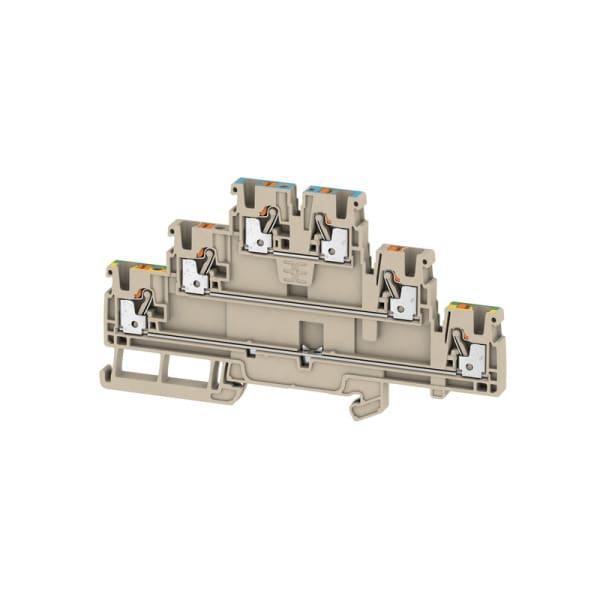 WEIDMÜLLER - Mehrstock-Reihenklemme, PUSH IN, 2.5mm², 800V, 24A, dunkelbeige