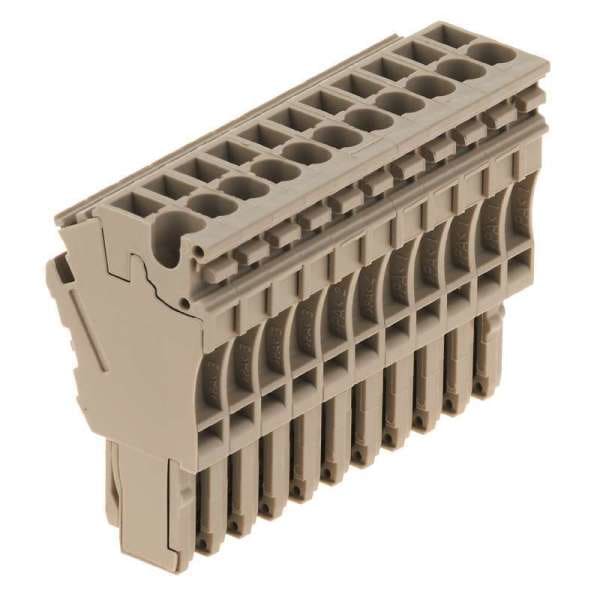 WEIDMÜLLER - Stecker (Klemmen), Steckanschluss, 2.5mm², 500V, 24A, Polzahl: 11, dunkelbeige