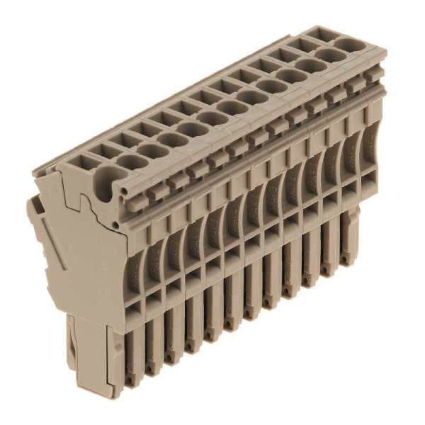 WEIDMÜLLER - Stecker (Klemmen), Steckanschluss, 2.5mm², 500V, 24A, Polzahl: 13, dunkelbeige