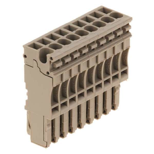 WEIDMÜLLER - Stecker (Klemmen), Steckanschluss, 2.5mm², 500V, 24A, Polzahl: 9, dunkelbeige