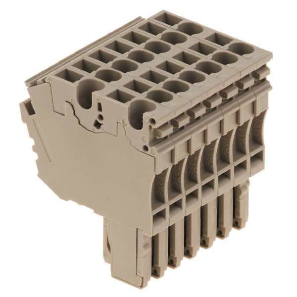 WEIDMÜLLER - Stecker (Klemmen), Steckanschluss, 2.5mm², 500V, 24A, Polzahl: 7, dunkelbeige