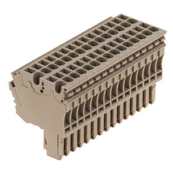 WEIDMÜLLER - Stecker (Klemmen), Steckanschluss, 2.5mm², 500V, 24A, Polzahl: 15, dunkelbeige