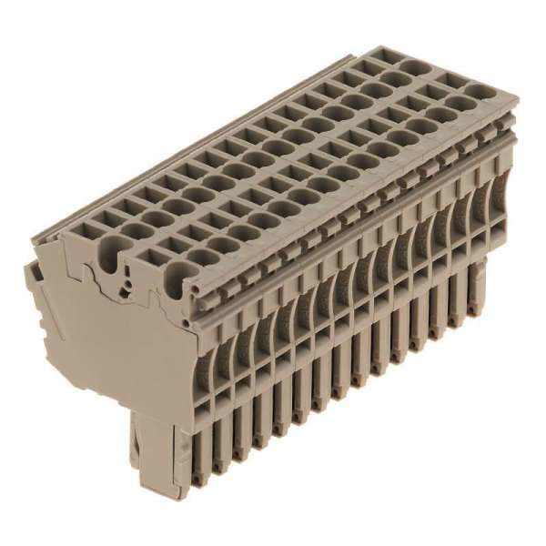 WEIDMÜLLER - Stecker (Klemmen), Steckanschluss, 2.5mm², 500V, 24A, Polzahl: 16, dunkelbeige