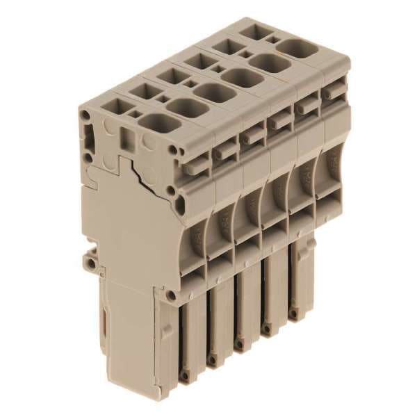 WEIDMÜLLER - Stecker (Klemmen), Zugfederanschluss, 4mm², 800V, 32A, Polzahl: 6, dunkelbeige