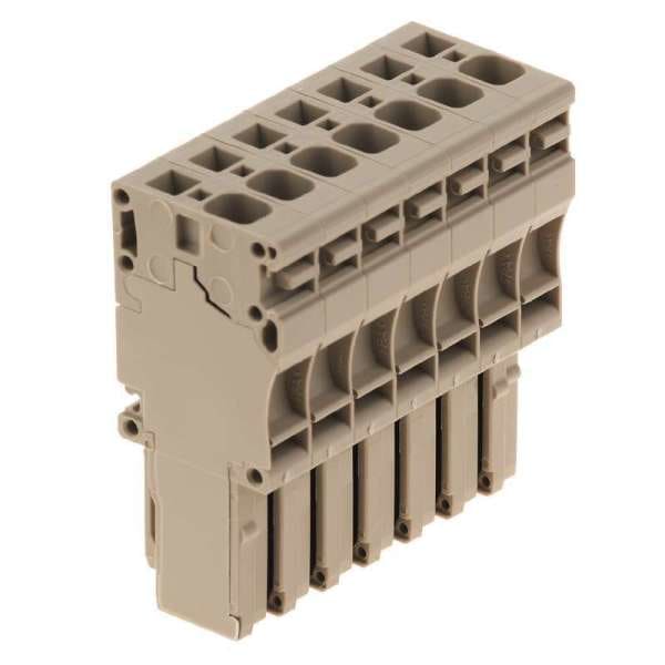 WEIDMÜLLER - Stecker (Klemmen), Zugfederanschluss, 4mm², 800V, 32A, Polzahl: 7, dunkelbeige