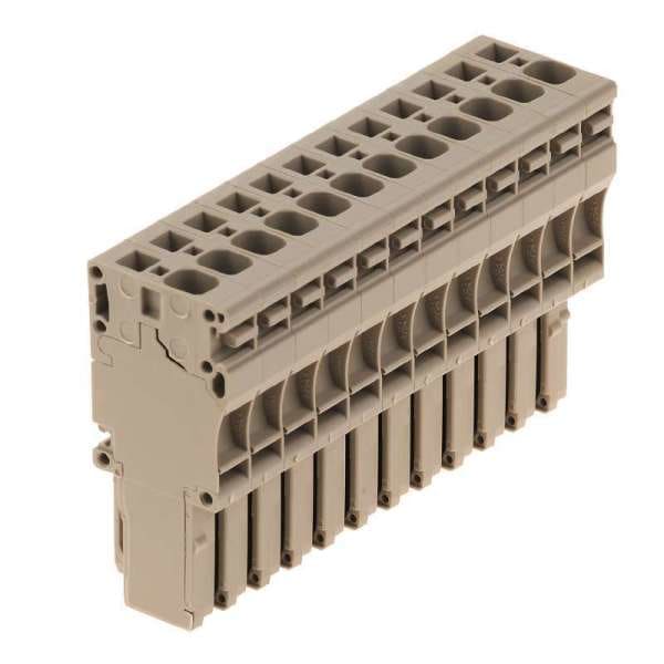 WEIDMÜLLER - Stecker (Klemmen), Zugfederanschluss, 4mm², 800V, 32A, Polzahl: 12, dunkelbeige