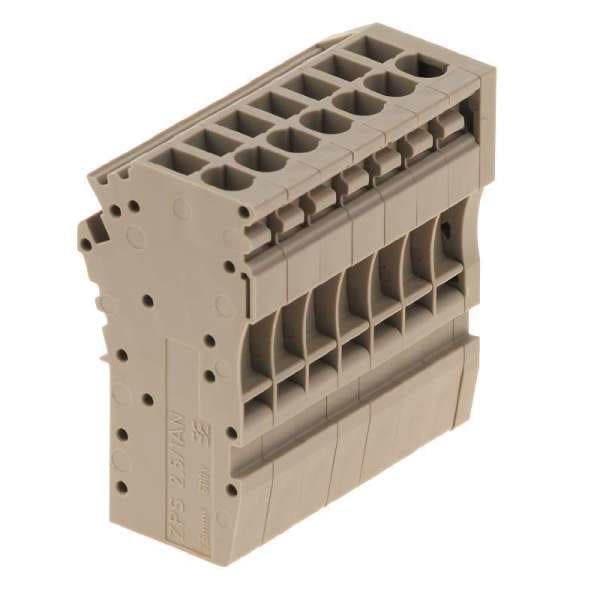 WEIDMÜLLER - Stecker (Klemmen), Steckanschluss, 2.5mm², 500V, 24A, Polzahl: 7, dunkelbeige