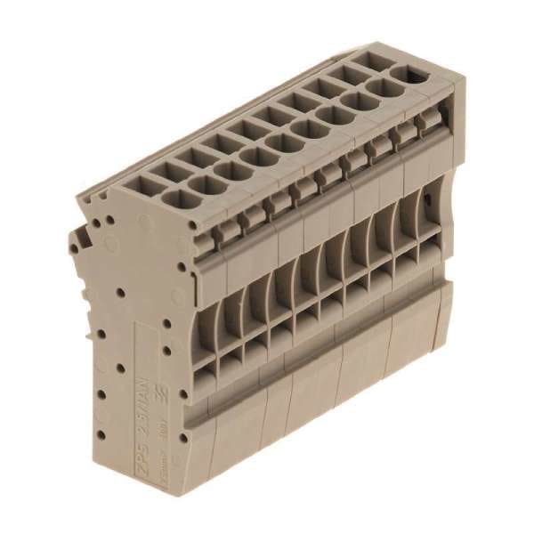 WEIDMÜLLER - Stecker (Klemmen), Steckanschluss, 2.5mm², 500V, 24A, Polzahl: 10, dunkelbeige