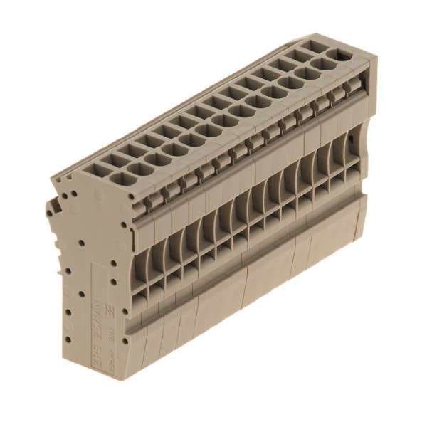WEIDMÜLLER - Stecker (Klemmen), Steckanschluss, 2.5mm², 500V, 24A, Polzahl: 14, dunkelbeige