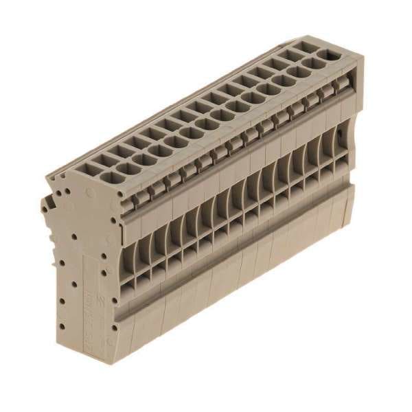 WEIDMÜLLER - Stecker (Klemmen), Steckanschluss, 2.5mm², 500V, 24A, Polzahl: 15, dunkelbeige