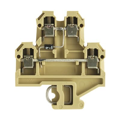 WEIDMÜLLER - Bauelement-Reihenklemme, Schraubanschl, 4mm², 380V, 10A, TS32, beige/gelb