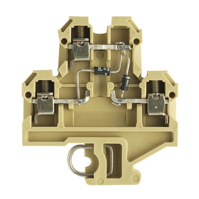WEIDMÜLLER - Bauelement-Reihenklemme, Schraubanschl, 4mm², 380V, 10A, TS32, beige/gelb