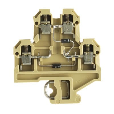 WEIDMÜLLER - Bauelement-Reihenklemme, Schraubanschl, 4mm², 380V, 10A,TS32, beige/gelb