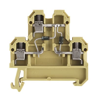 WEIDMÜLLER - Bauelement-Reihenklemme, Schraubanschl, 4mm², 380V, 10A, TS35, beige/gelb