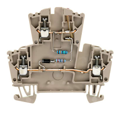 WEIDMÜLLER - Bauelement-Reihenklemme, Schraubanschl, 2.5mm², 115V, TS35, dunkelbeige