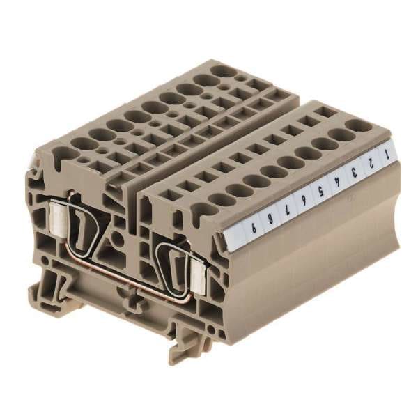 WEIDMÜLLER - Durchgangs-Reihenklemme, Zugfederanschluss, 4mm², 800V, 32A, dunkelbeige
