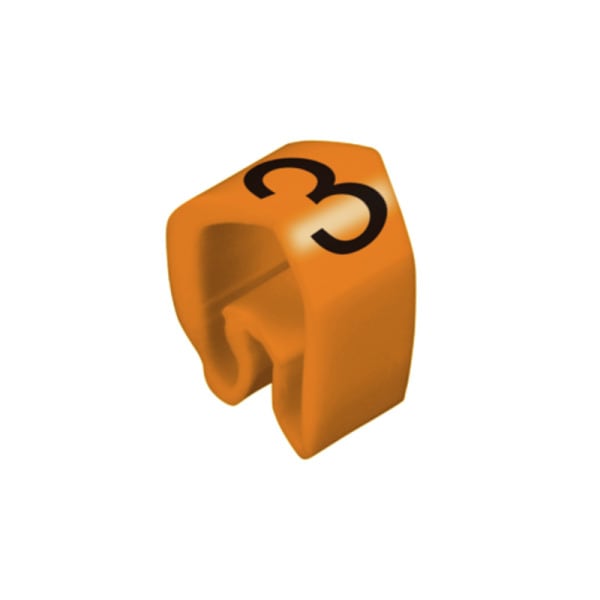 WEIDMÜLLER - Leitermarkierer, 4-10mm, 4x7mm, Zahlen 3, PVC, orange