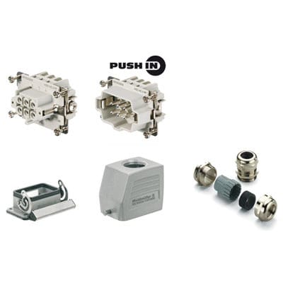 WEIDMÜLLER - Industriesteckverbinder (Set), Baureihe: HE, PUSH IN, Braugr. 3, Polzahl: 6