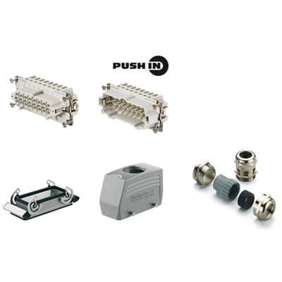 WEIDMÜLLER - Industriesteckverbinder (Set), Baureihe: HE, PUSH IN, Braugr. 6, Polzahl: 16
