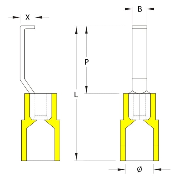 WEIDMÜLLER - Kabelschuh, Isolation: vorhanden, Leiteranschlussquerschnitt,mAx.: 6mm², gelb