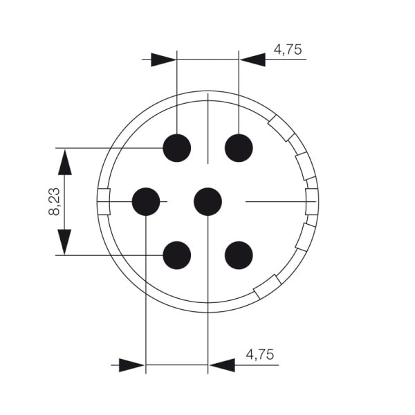WEIDMÜLLER - Sensor-Aktor-Einsatz Lötstift, Lötkelch, M23, Pole:6
