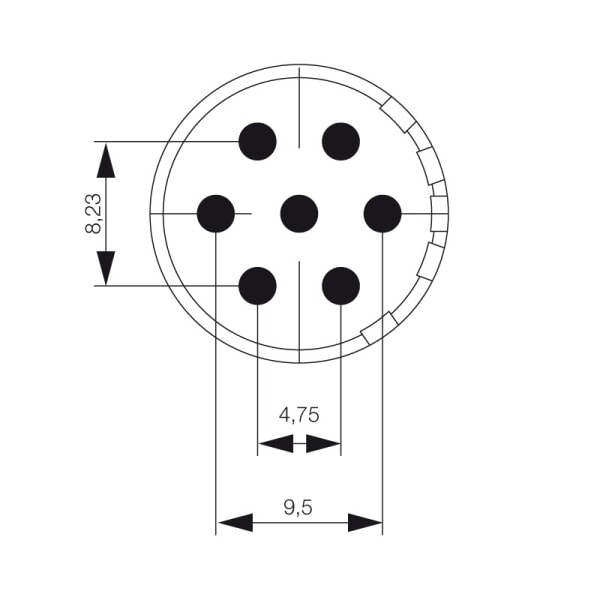WEIDMÜLLER - Sensor-Aktor-Einsatz Lötstift, Lötkelch, M23, Pole:7
