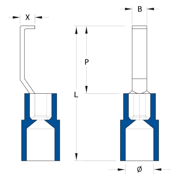 WEIDMÜLLER - Kabelschuh, Isolation: vorhanden, Leiteranschlussquerschnitt,mAx.: 2.5mm², blau